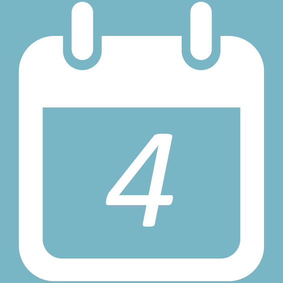 A calendar icon featuring a white outline, representing dates, scheduling, or time management functionality.