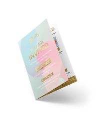 Metallic Foil Folded Invite Gold