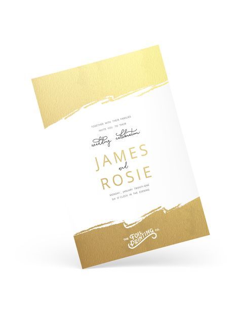 Metallic Gold Foil Invites Angled
