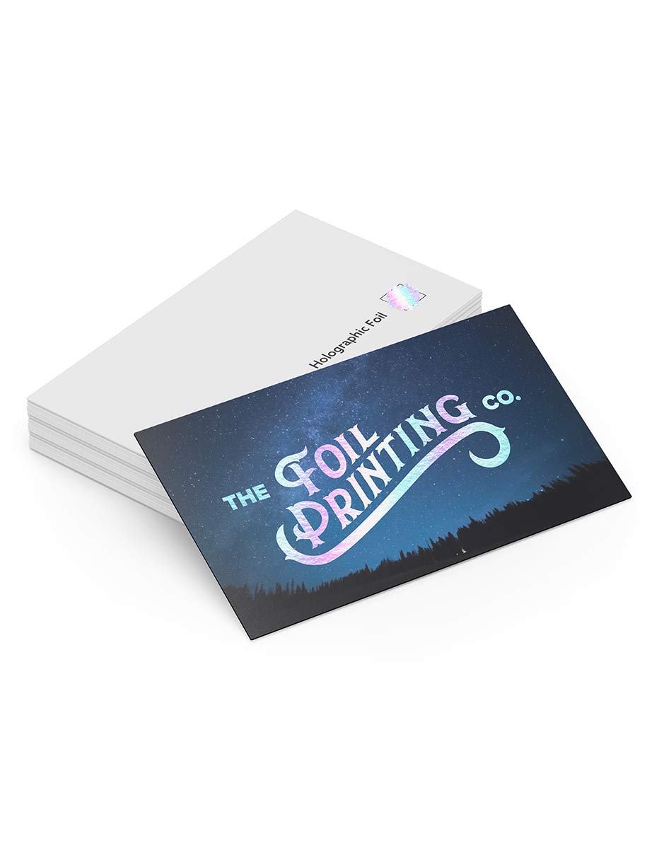 Holographic Metallic Foil Business Cards Stacked