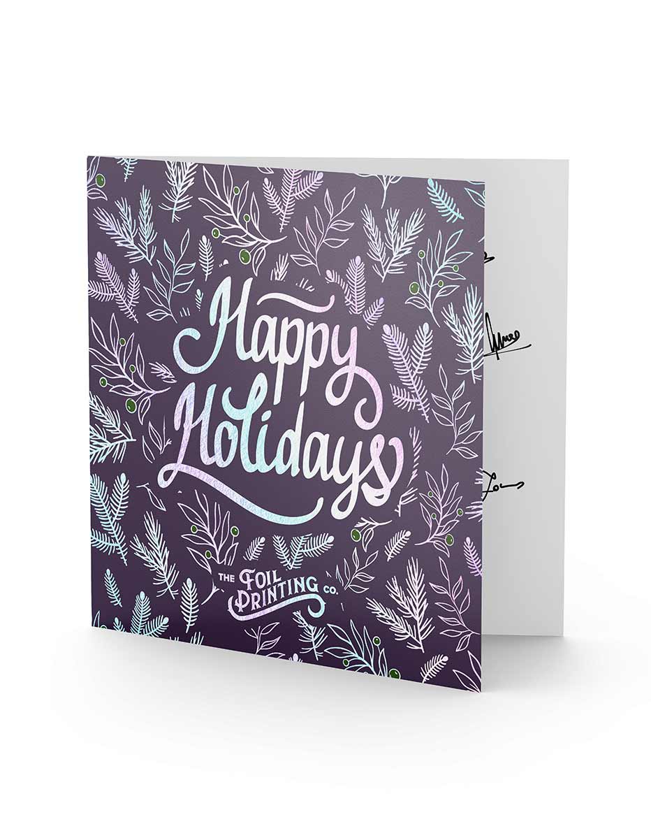 Metallic Holographic Foil Greeting Card Printing Open