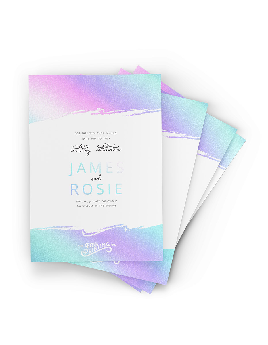 Holographic Foil Invites Fanned
