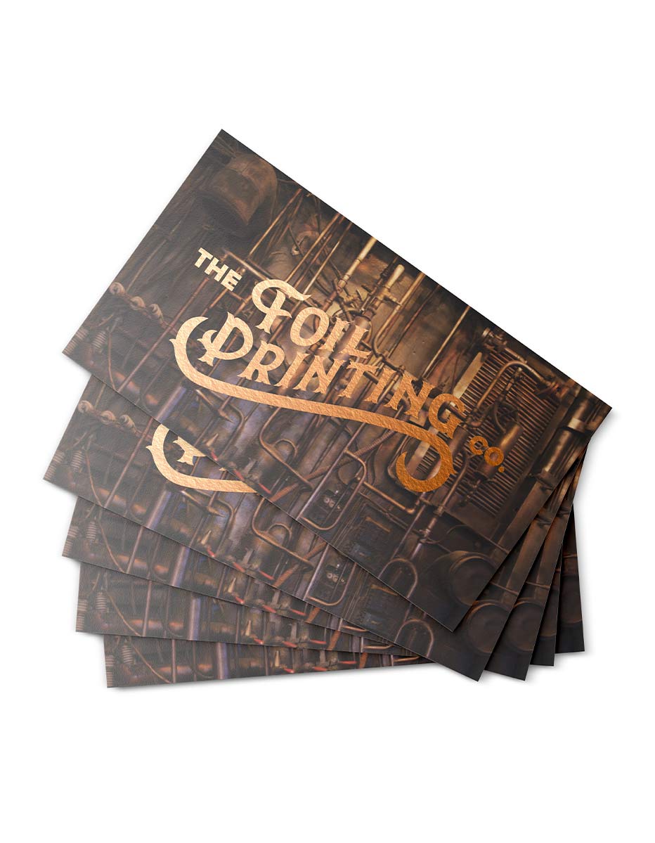 Copper Metallic Foil Business Cards Fanned