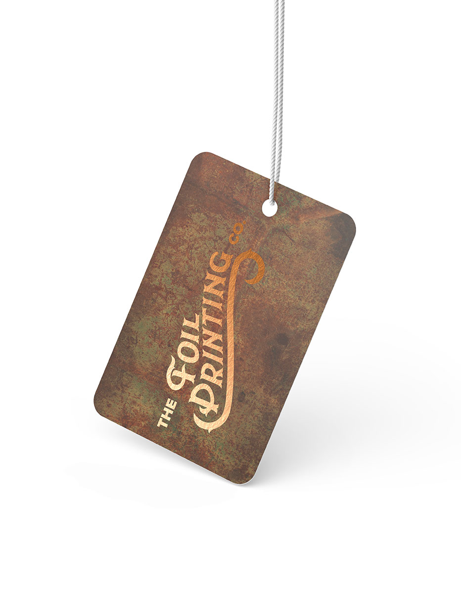 Copper Metallic Foil Product Tags Angle