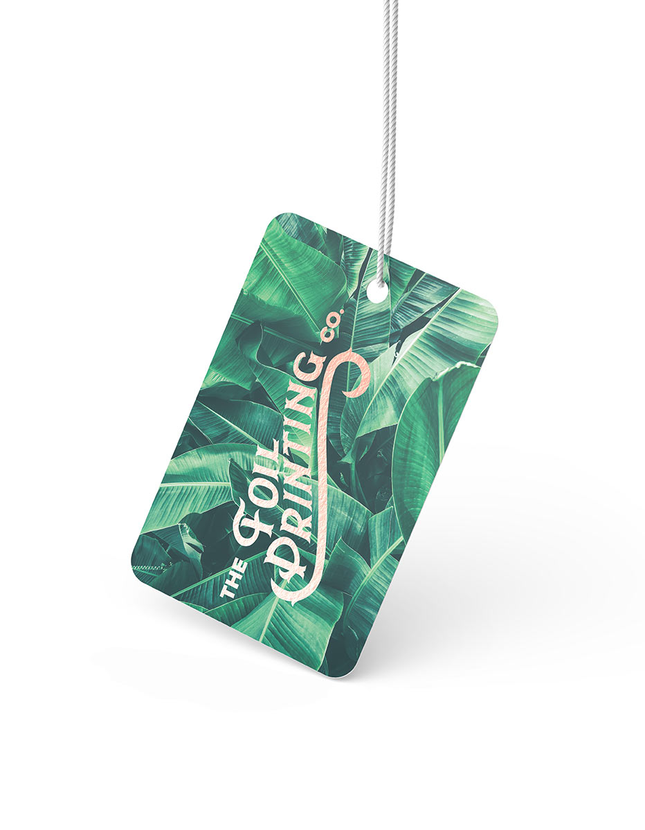 Rose Gold Metallic Foil Product Tags Angle