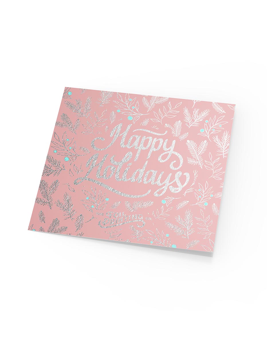 Metallic Silver Foil Greeting Card Printing Front