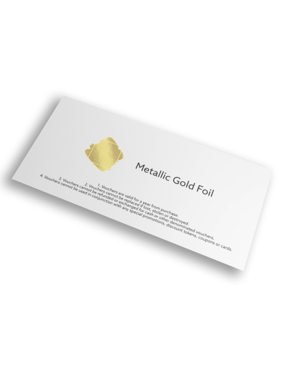 Metallic Gold Foil Vouchers Back
