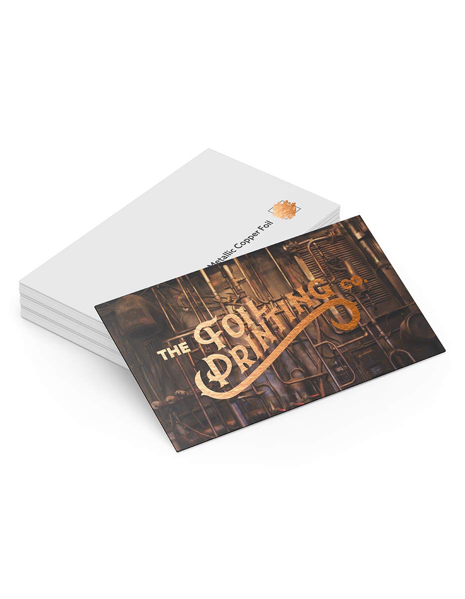 Copper Metallic Foil Business Card Printing image