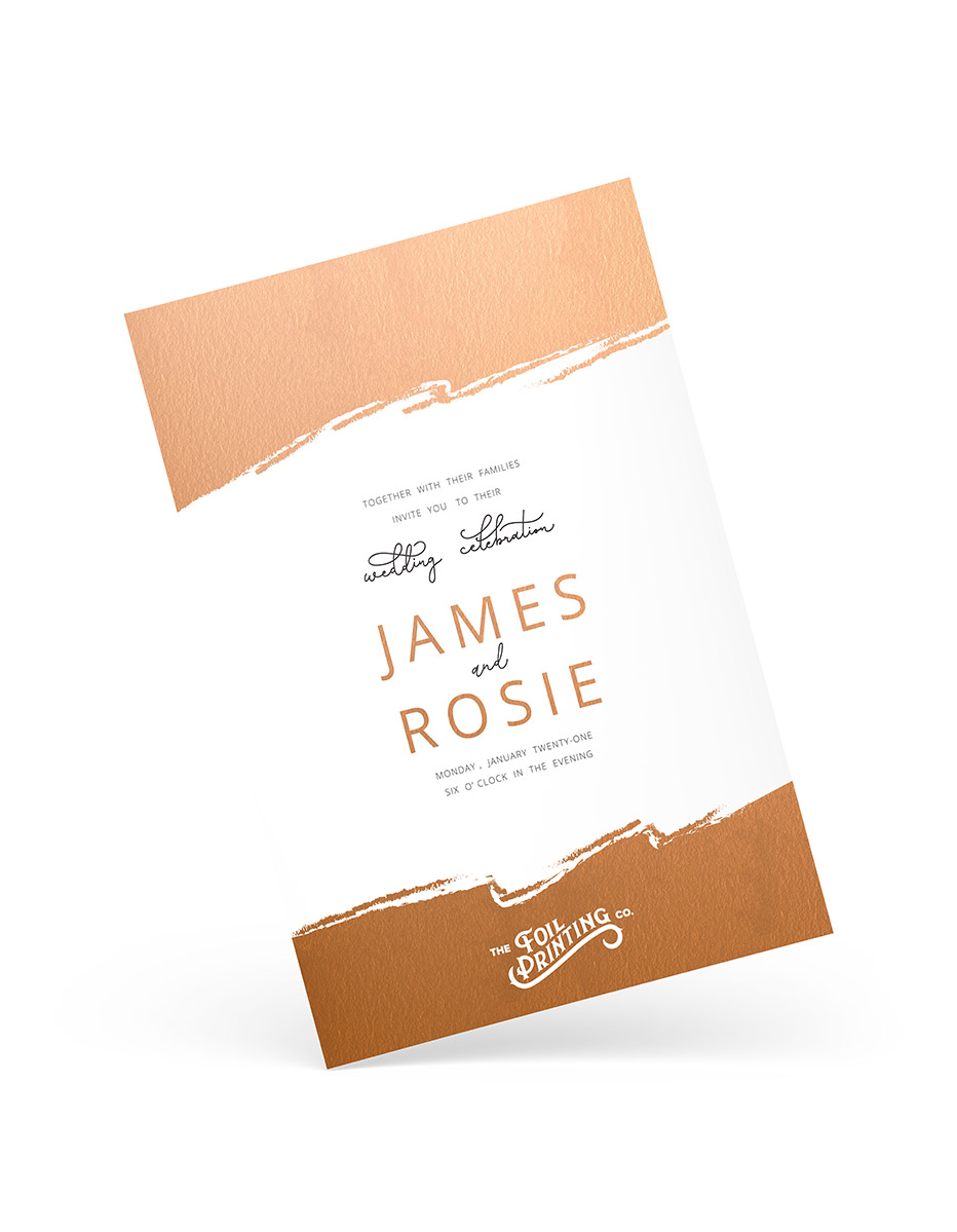 Copper Metallic Foil Invite Printing image