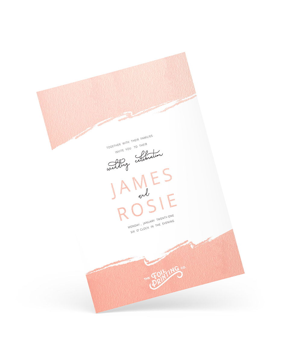 rose gold foil wedding invitation image