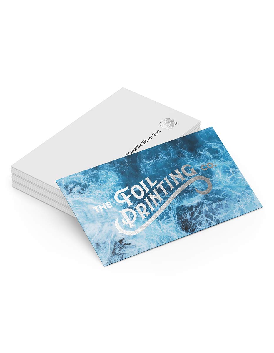 Silver Metallic Foil Business Card Printing image