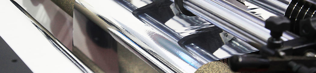 Metallic print foil on a roll