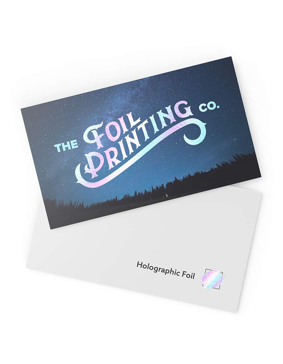 Landscape Metallic Foil Business Cards Holographic