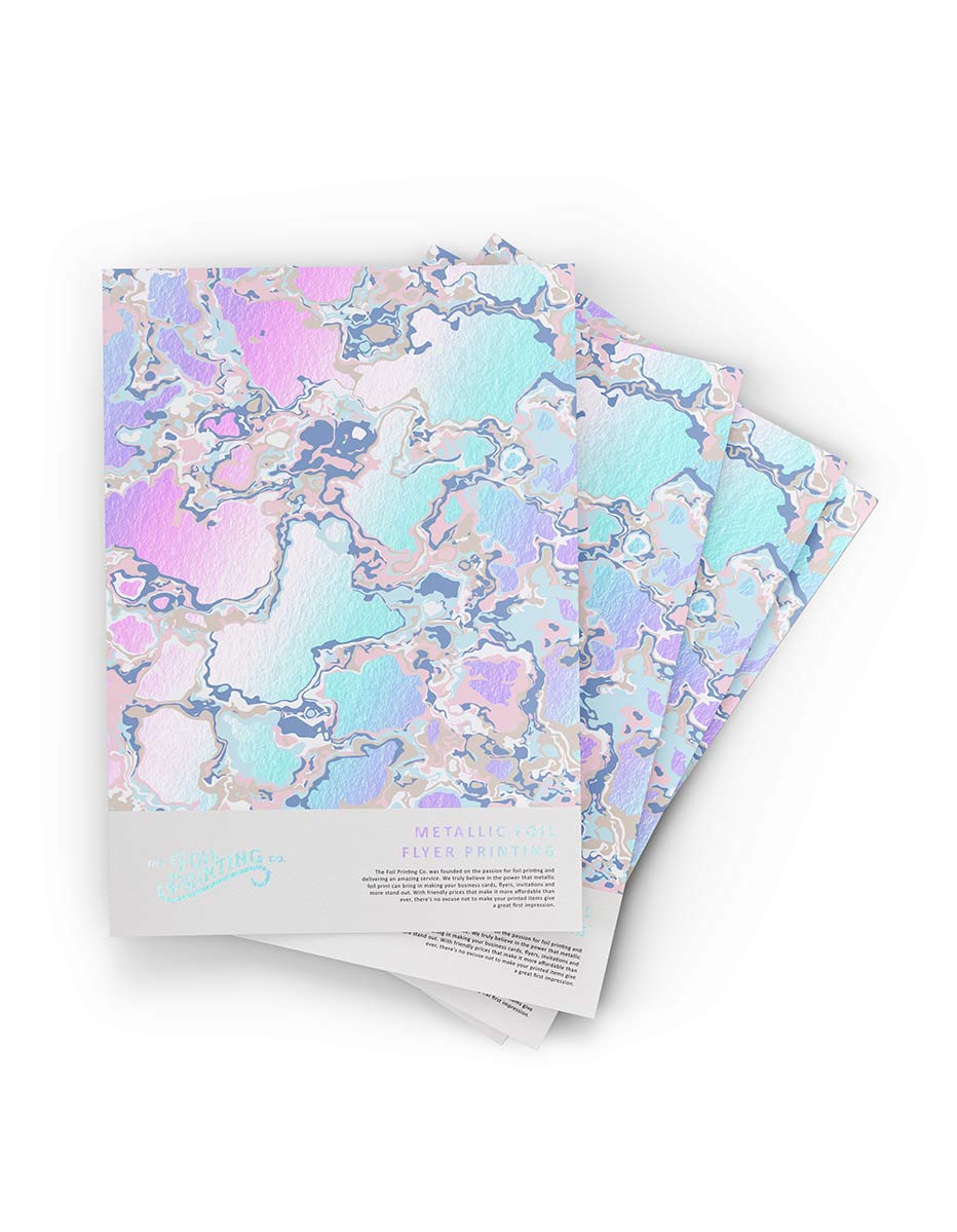 Holographic Metallic Foil Flyers Fanned