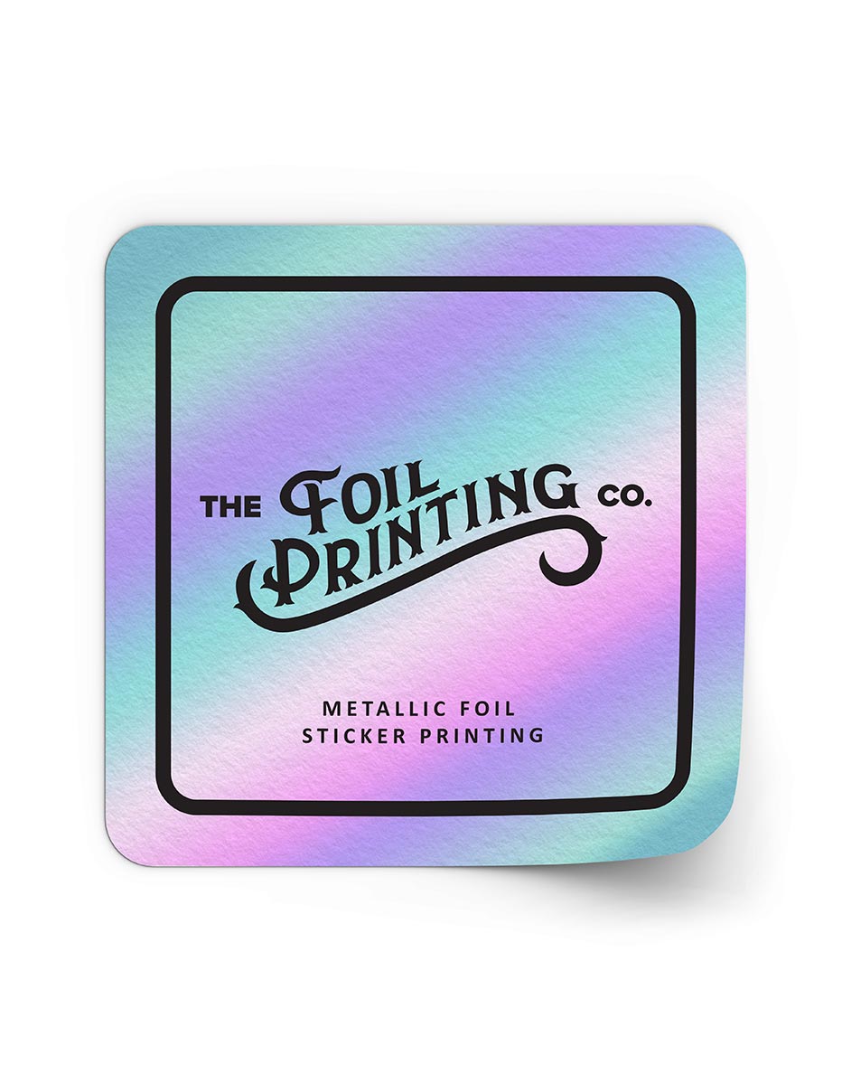 Holographic Metallic Foil Sticker Printing Square