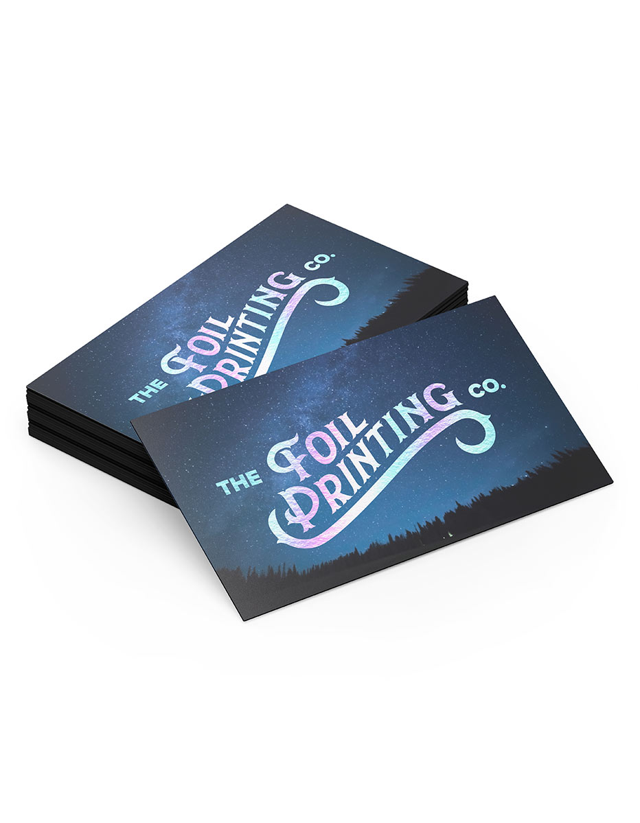 Magnetic Metallic Foil Business Cards Stacked