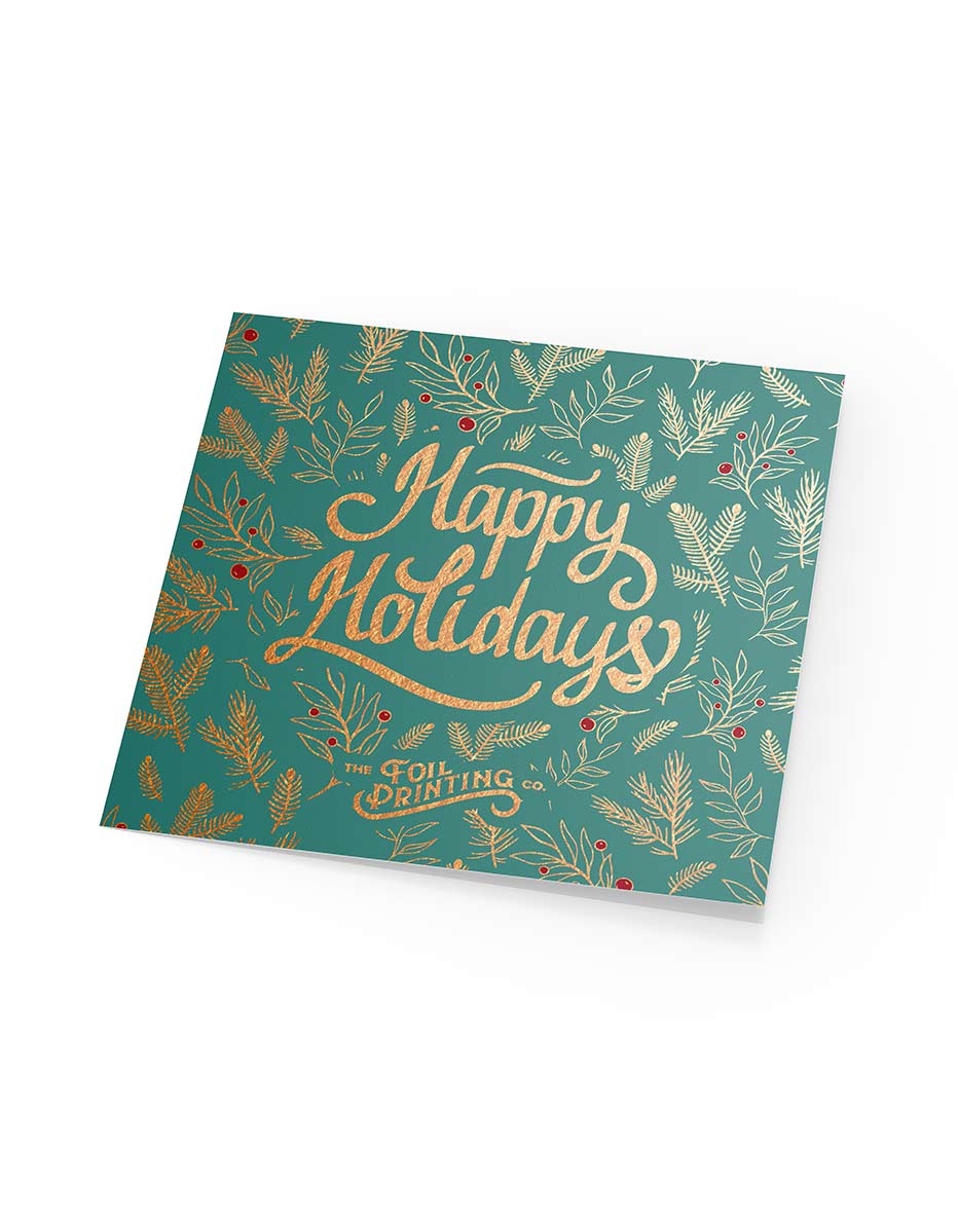 Metallic Copper Foil Recycled Greeting Card Printing Front