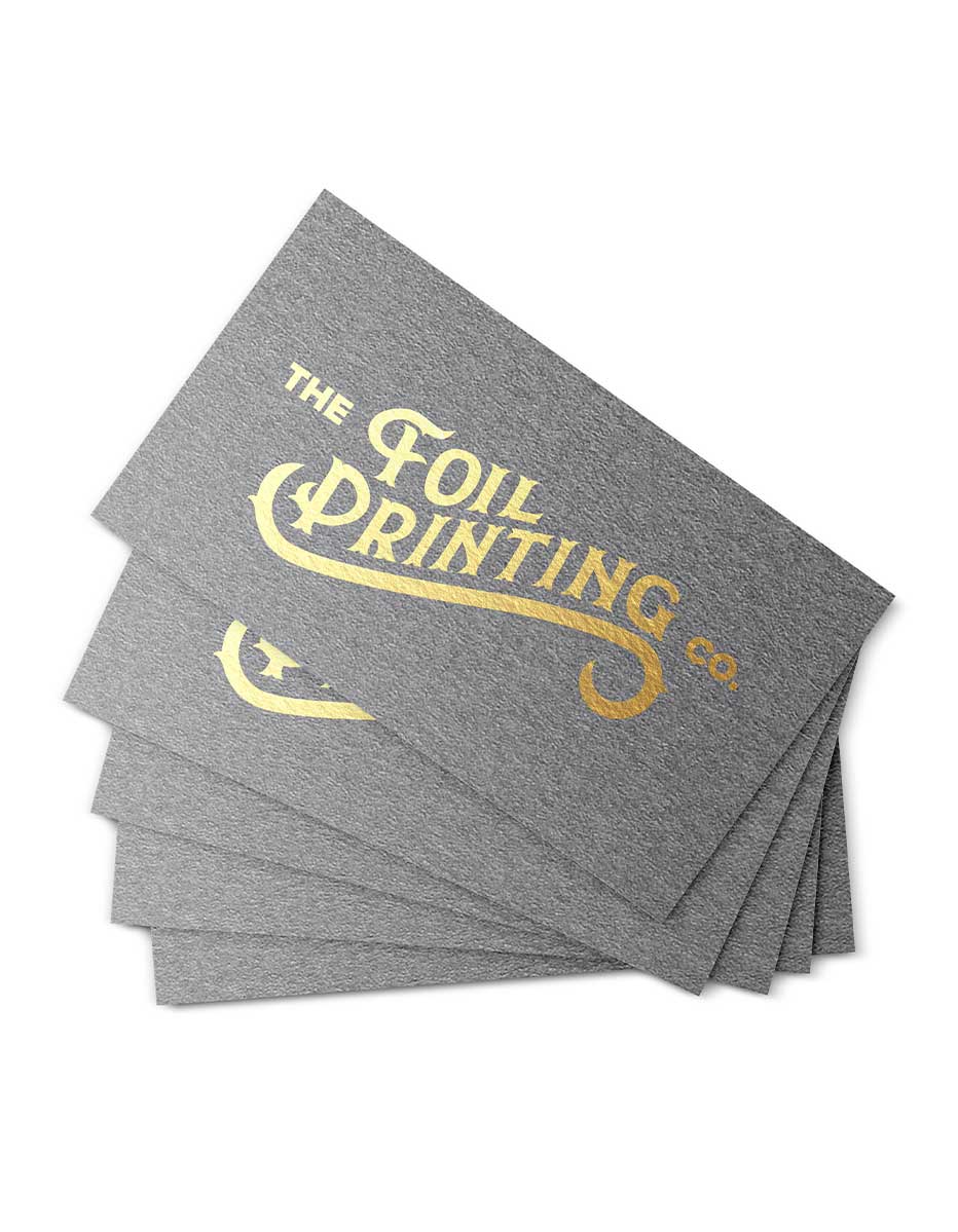 Colored Paper Metallic Foil Business Cards Fanned