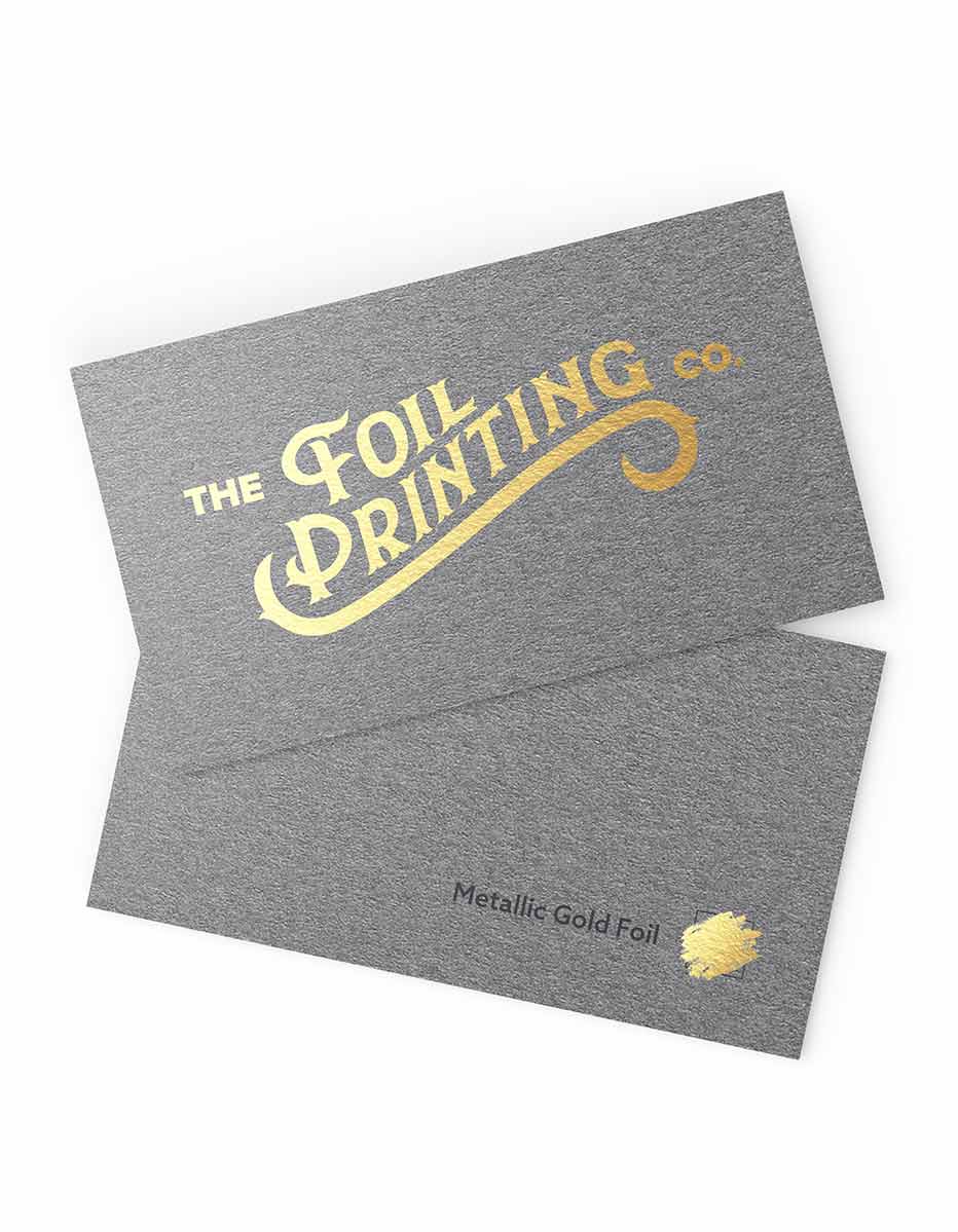 Colored Paper Metallic Foil Business Cards Front & Back
