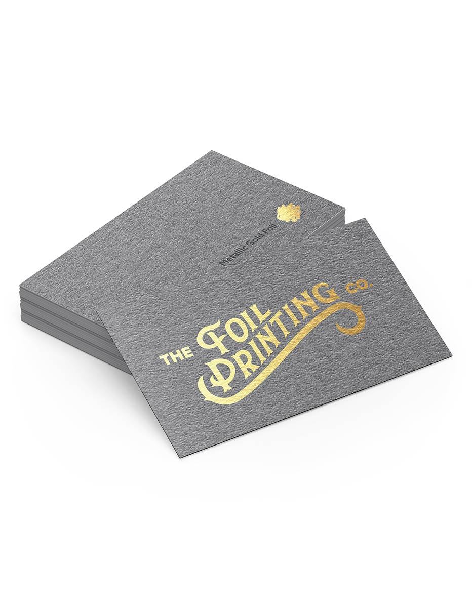 Colored Paper Metallic Foil Business Cards Stacked