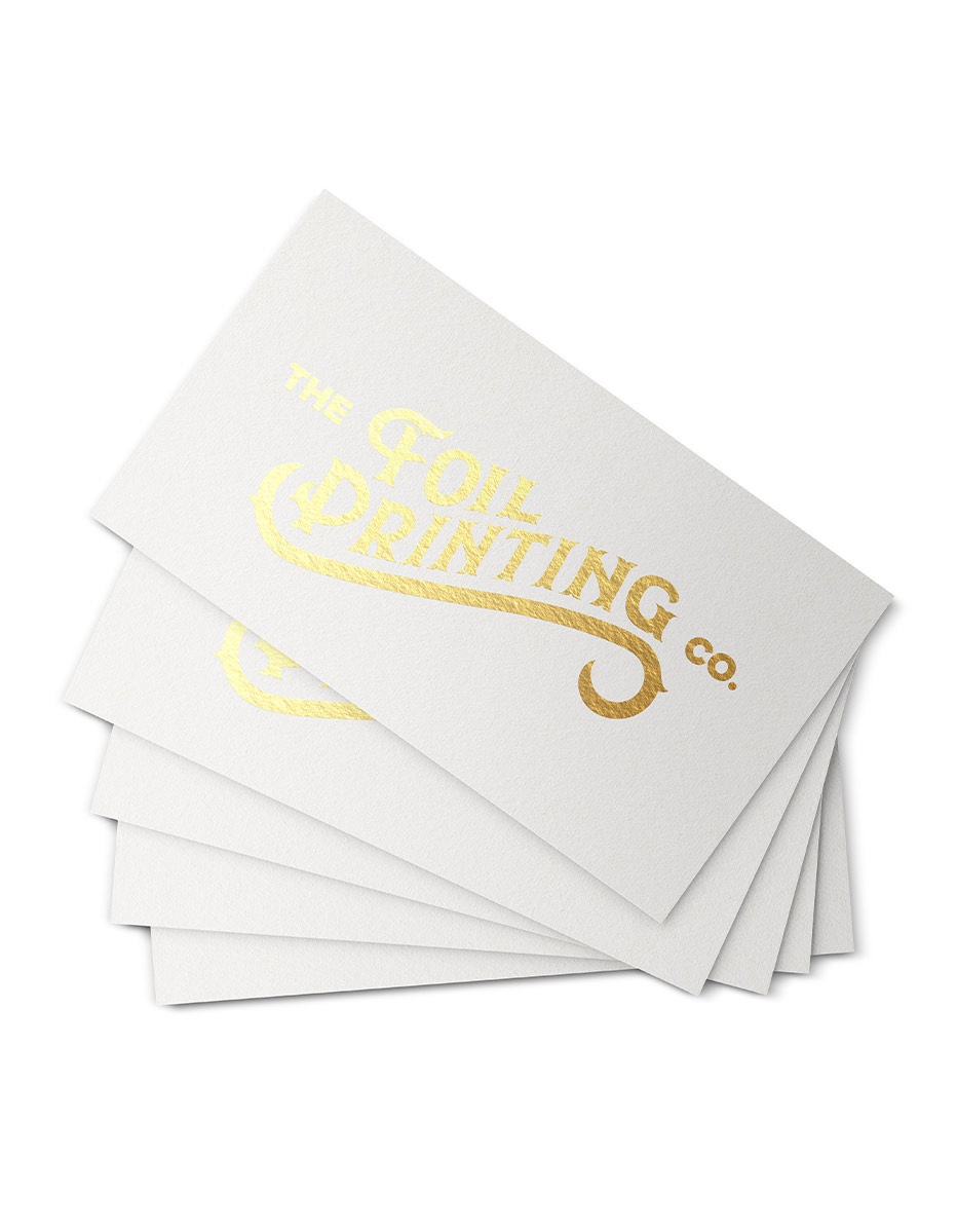 Recycled Metallic Foil Business Cards Fanned