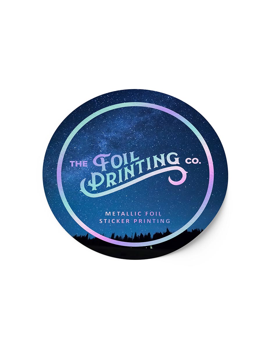 Metallic Foil Round Stickers With Holographic Foil