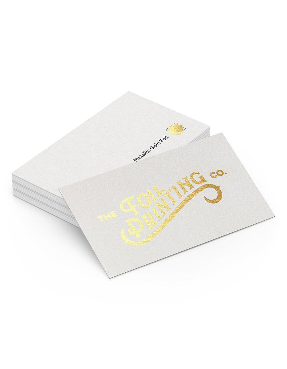 Uncoated Metallic Foil Business Cards Stacked