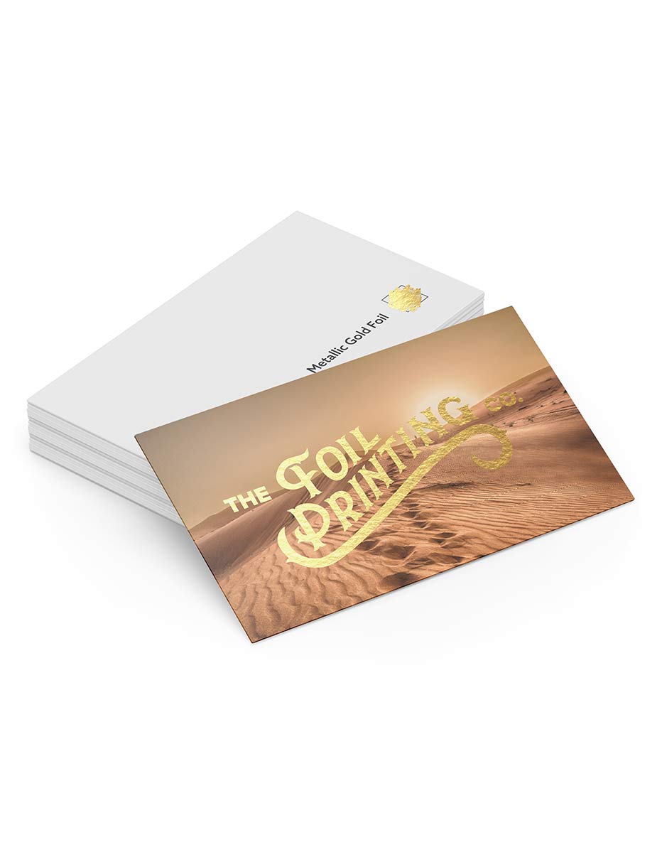 Landscape Metallic Foil Business Cards Gold