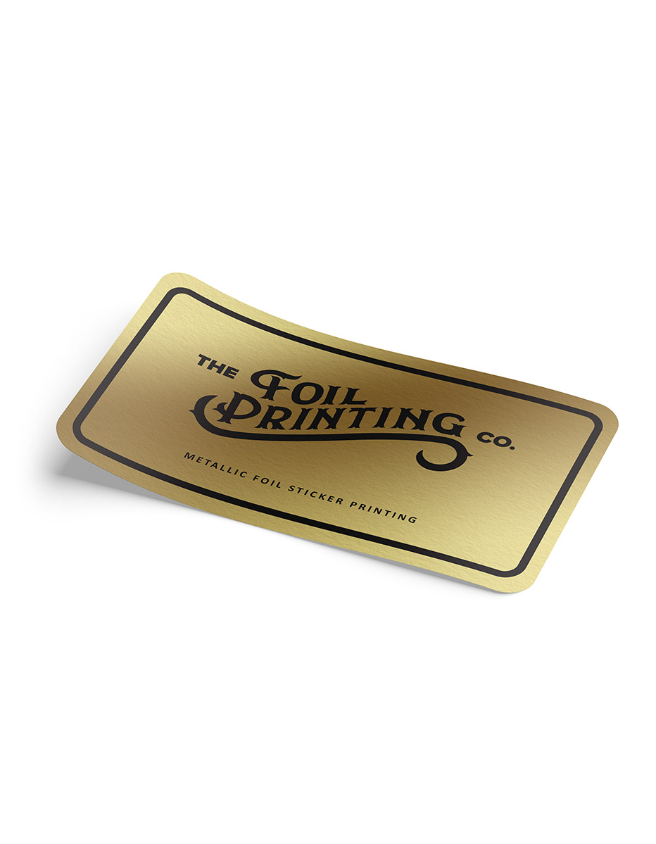 Metallic Gold Foil Sticker Printing Rectangle