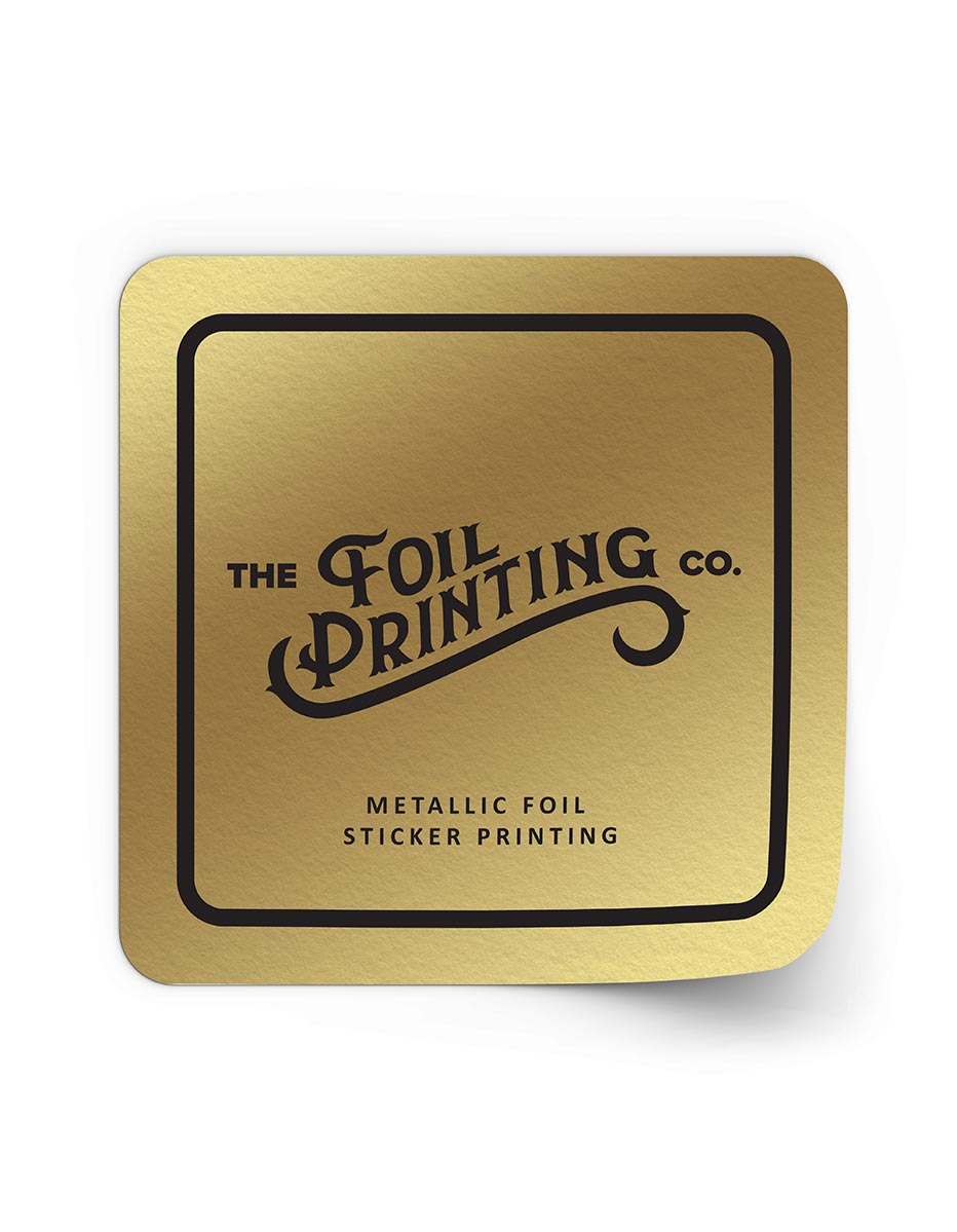 Metallic Gold Foil Sticker Printing Square