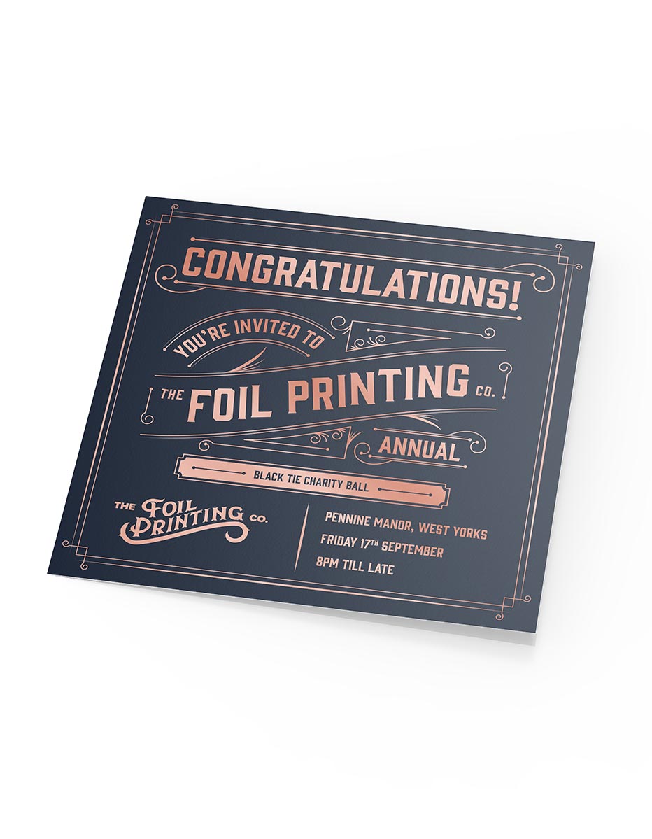 Metallic Gold Foil Greeting Card Printing Front