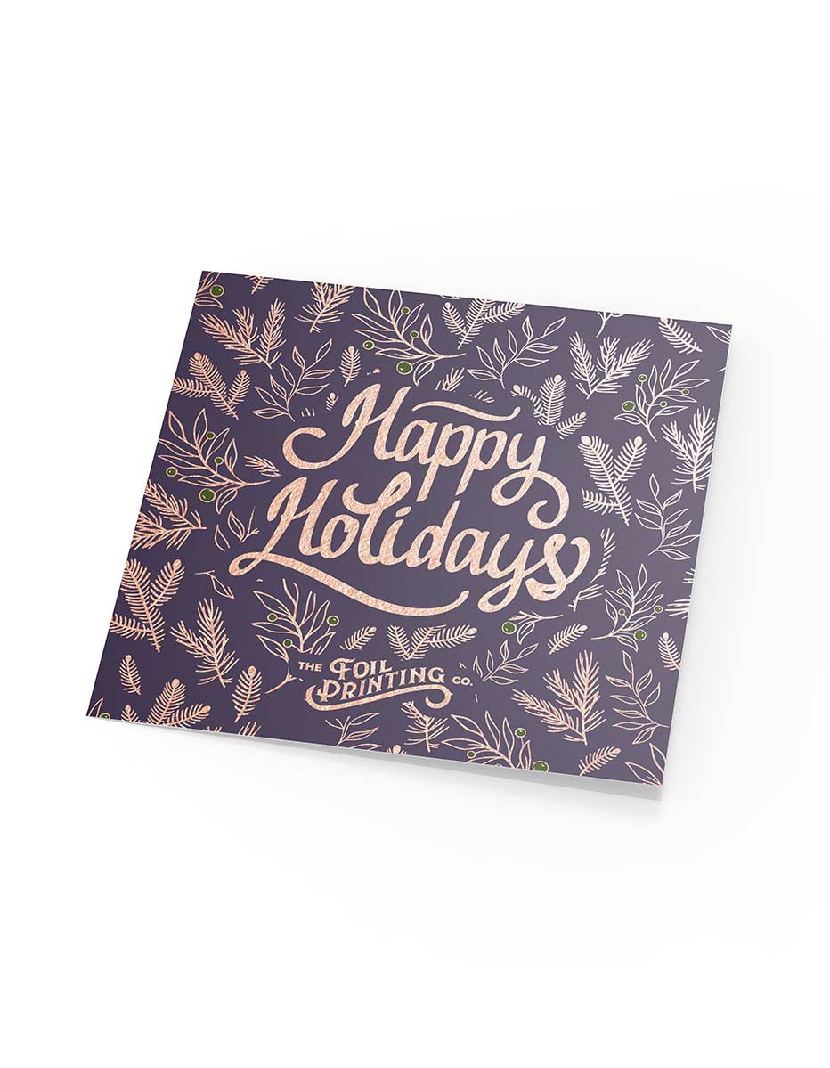 Metallic Rose Gold Foil Recycled Greeting Card Printing Front