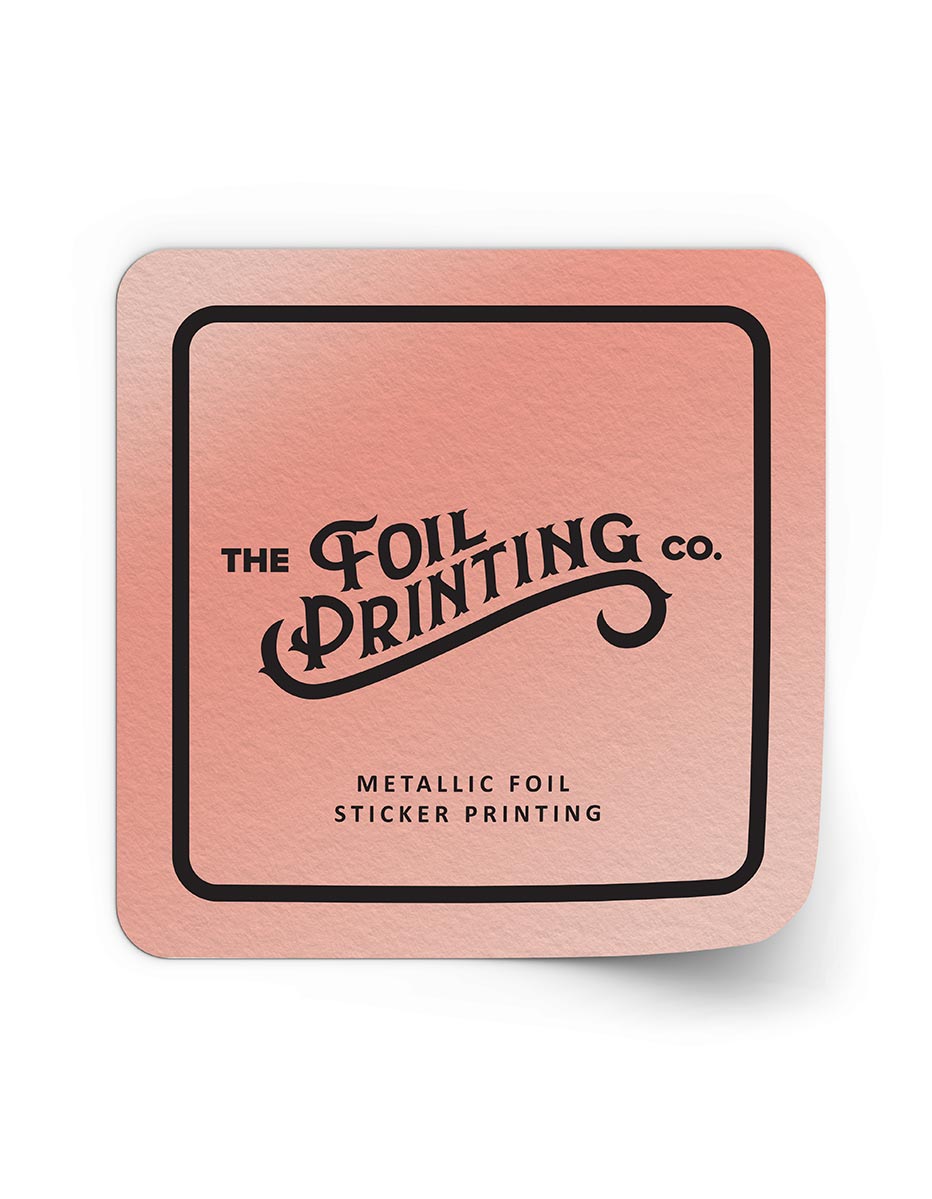 Metallic Rose Gold Foil Sticker Printing Square
