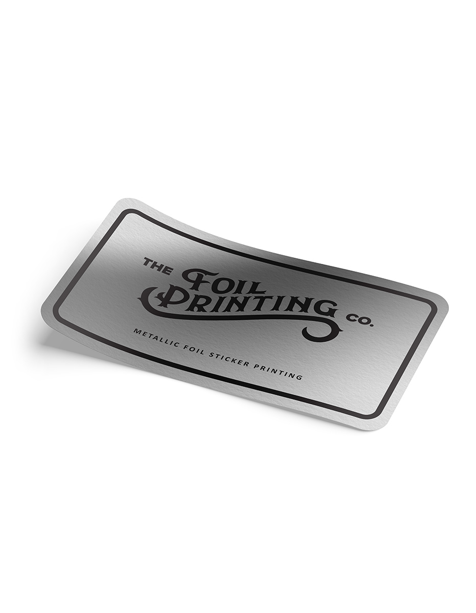 Metallic Silver Foil Sticker Printing Rectangle
