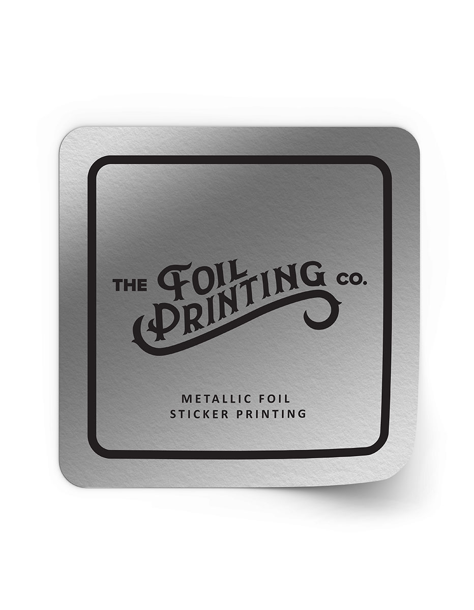 Metallic Silver Foil Sticker Printing Square